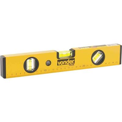 Nível de Alumínio com Base Magnética Vonder Plus Ostenvonder Corpo Leve com 3 Bolhas Amarelo