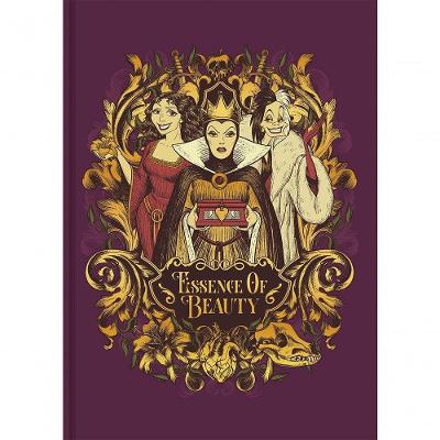 Caderno Capa Dura Vilões da Disney 160 Folhas Papel Estampas Vinho Azul Petróleo Roxa