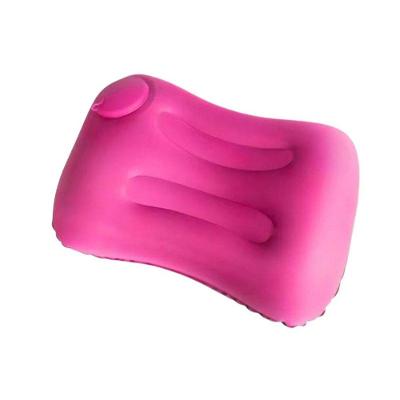 Almofada de Pescoço Inflável para Viagem com Design Côncavo e Inflador Integrado Rosa
