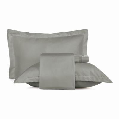 Jogo de Cama Queen 4 Peças 100% Poliéster Toque Acetinado Cinza Altenburg