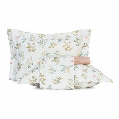 Jogo de Cama Casal Toque Acetinado Encanto 4 Peças 100% Poliéster Floral Rosa Altenburg