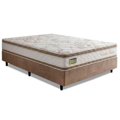 Cama Box King Desmontável Double Face D33 Molas Ensacadas Branco e Bege Hellen Estofados e Colchões