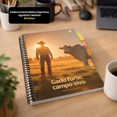 Caderno Universitario Agroforte 1 Materia 80 Folhas Laranja