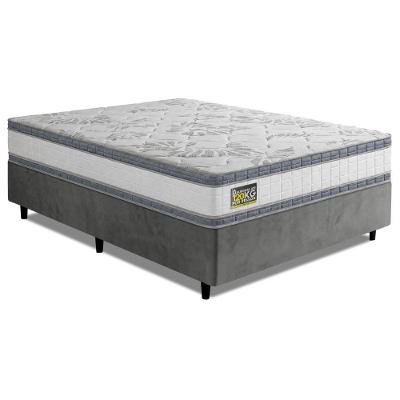 Cama Box com Colchão Queen Cama Box Desmontável Espuma D33 Double Face Molas Ensacadas Branco