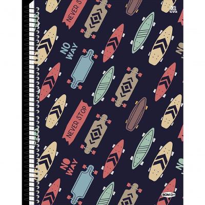 Caderno Universitário Capa Dura 15 Matérias 240 Folhas Skate