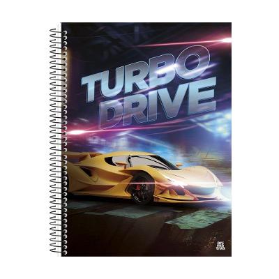 Caderno Universitário Caderno Universitário Carro Turbo 1 Matéria 80 Folhas Azul