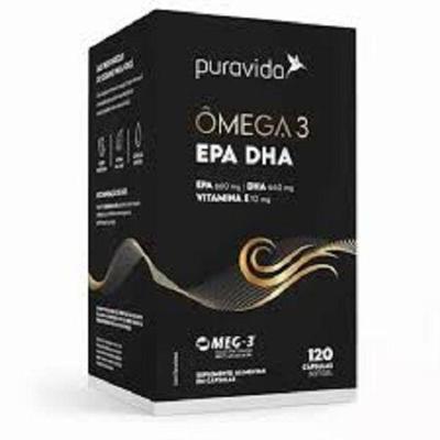 Suplemento Alimentar de Ômega 3 em Cápsulas Puravida com EPA DHA 660MG EPA 440MG DHA 60 Caps