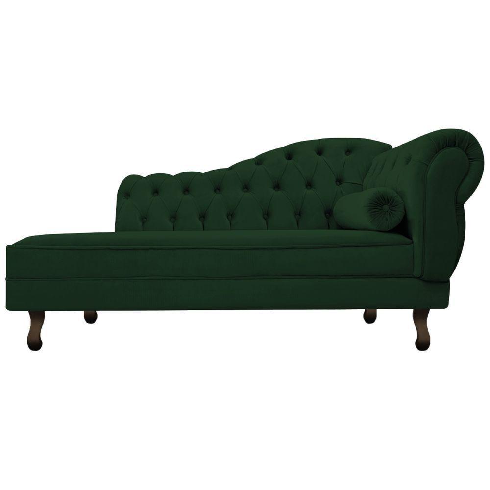 Kit Diva Recamier Diana 140Cm Lado Esquerdo E 02 Poltronas Classic Suede Verde - 4