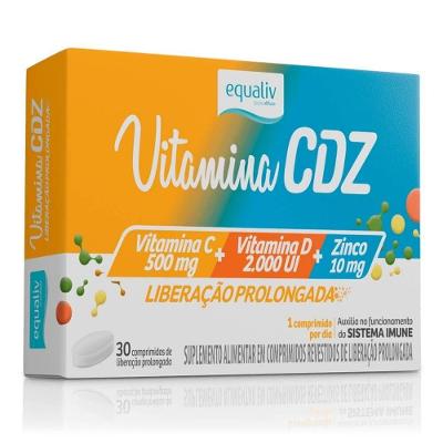 Suplemento Alimentar Equaliv Vitamina Cdz Liberação Prolongada C 500mg D 2000UI Zinco 30COMP