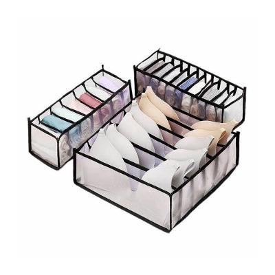 Organizador de Gavetas Kit 03 Dobrável Roupas Íntimas Sutiã TNT Malha Respirável Divisórias Internas