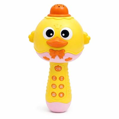 Microfone Infantil Musical Interativo com Luz e Som Bluetooth Amarelo
