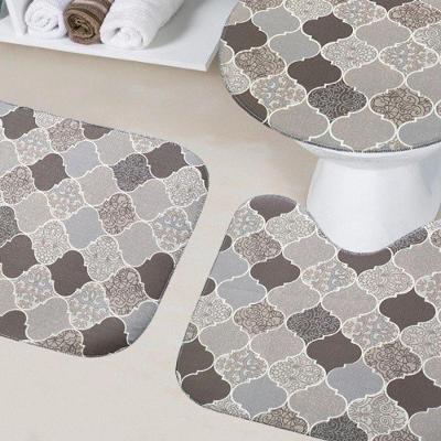 Kit Tapete De Banheiro Tecil Pop 3 Peças Turquia Marrom