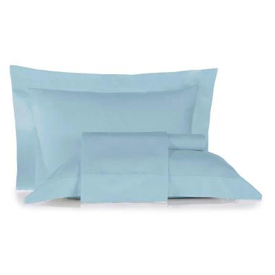 Jogo de Cama Queen Algodao Lux 200 Fios 100% Azul Etienne Liso Altenburg