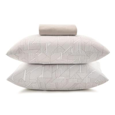 Jogo de Cama Queen 3 Peças Entrelaço Malha Fio Penteado 100% Algodão Bege Altenburg