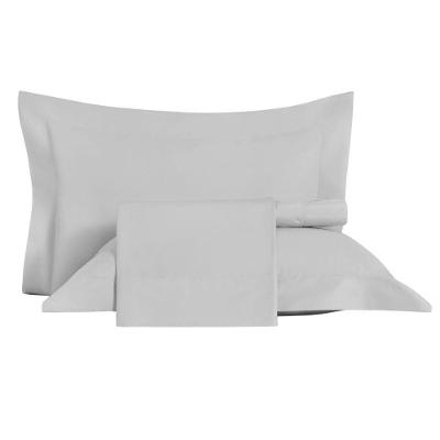 Jogo de Cama King 4 Peças Algodão Lux 200 Fios Percal Cinza Altenburg