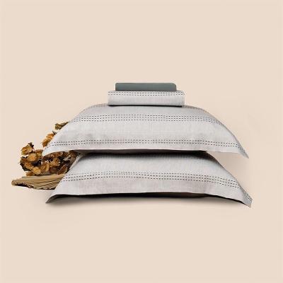 Jogo de Cama King Haus Jacquard Fio Tinto Traço Algodão Cinza Altenburg