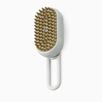 Escova à Vapor para Pets 3 em 1 Remove Pelos Branco Bege Recarregável ABS