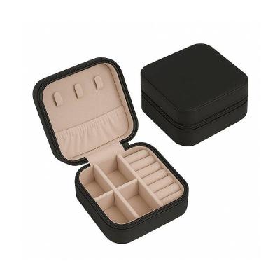 Porta Joias Mini Viagem Revestimento Couro Sintético Preto Único