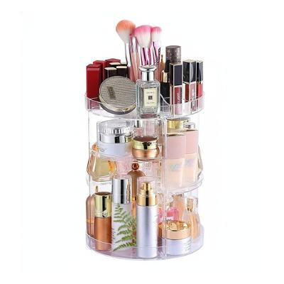 Organizador de Maquiagem Cosméticos Giratório 360 graus  Acrílico Transparente Alta Capacidade 3 Andares