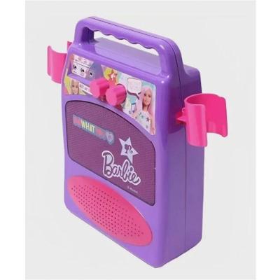 Brinquedo Eletrônico Infantil Meu Primeiro Karaokê Barbie Fun F0113-8 Alto-Falante Amplificador