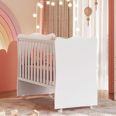 Berço Doce Sonho Grade Fixa MDF com Suporte para Mosquiteiro Branco Qmovi