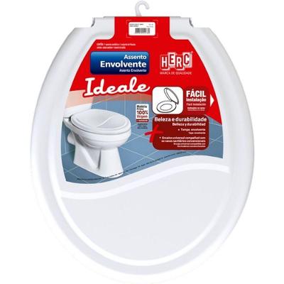 Assento Sanitário Oval Plástico Fechamento Convencional Fixação Ajustável Branco Herc