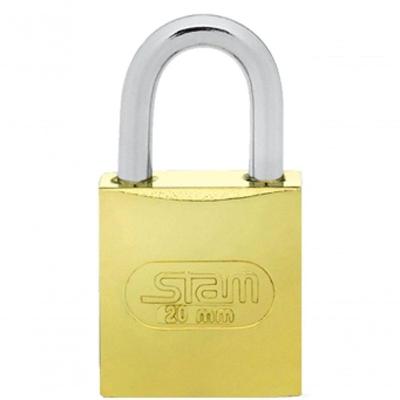 Cadeado Latonado 20mm Melhor Custo Benefício Prático Versátil Dourado Stam Metalúrgica