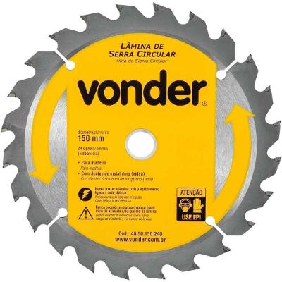 Lâmina de Serra Circular VDO1773 Metal Duro Videa 150MM 24 Dentes Vonder