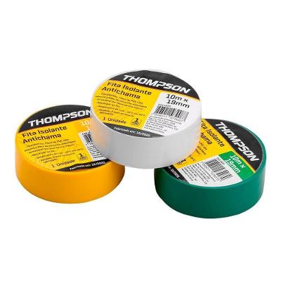 Fita Isolante Color 19MM X 10M Verde Kit 10 Rolos Elétrica PVC Thompson Ferramentas