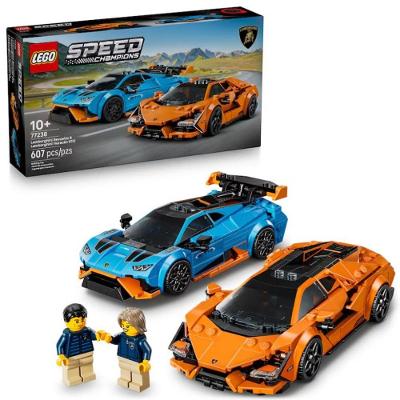 Kit de Construção Lamborghini Revuelto e Huracán Sto 77238 2 Supercarros Amarelo Lego