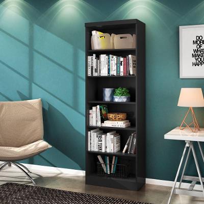 Livreiro Multiuso 6 Prateleiras 6 Nichos MDP Preto Qmovi