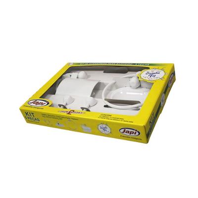 Kit para Banheiro Samba Fit 5 Peças ABS Design Moderno Branco Japi