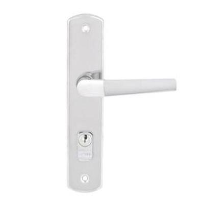 Fechadura para Porta de Entrada Popline com Espelho Design Exclusivo Inovador Prata Soprano