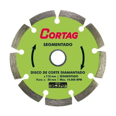 Disco de Corte Diamantado Segmentado 110MM Seco Concreto Alvenaria Cortag