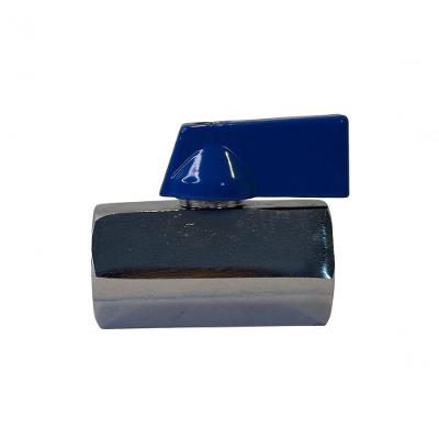 Registro Válvula Esfera Mini Rosca 1-4 BSP Vedação Teflon PTFE Latão Niquelado