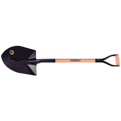 Pá de Bico 405-30 em Aço Carbono Temperado com Cabo de Madeira 74cm Empunhadura Metálica Tramontina
