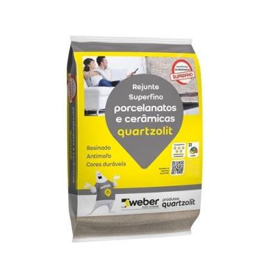 Rejunte para Porcelanatos e Cerâmicas Textura Superfina Cinza Platina Quartzolit 1kg