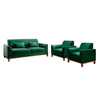 Kit Namoradeira E Poltronas Versace Veludo Verde Com Assento Capitonê D28 Soft Via Encanto