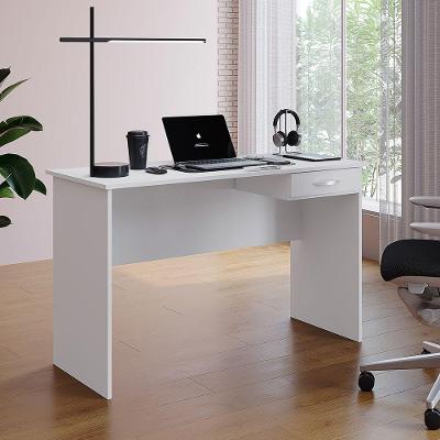 Mesa para Escritório Retangular com 1 Gaveta MDP 120CM Branco Moblis Móveis