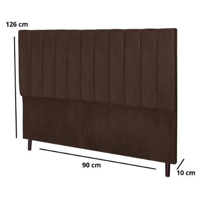 Cabeceira Cama Solteiro 90 Cm Carla Suede Marrom E Frame