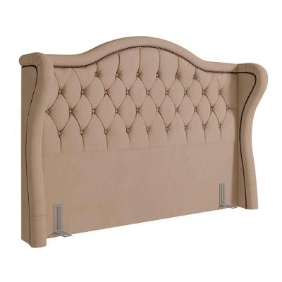 Cabeceira Cama Box Casal Queen 160Cm Antibes P02 Veludo Bege
