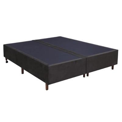 Base Para Cama Box Casal King Size Bipartido 193cm Suede Liso Tower Nw Marrom - Gazin