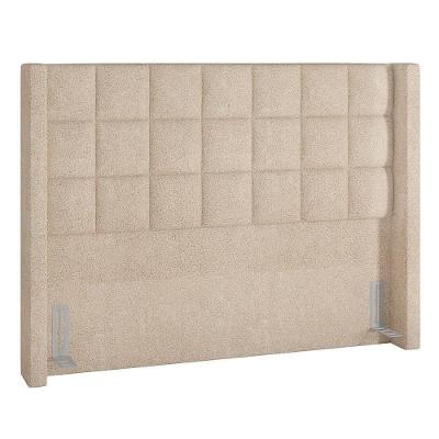 Cabeceira Cama Box Casal 140cm Pisa P02 Bouclé Bege - Mpozenato