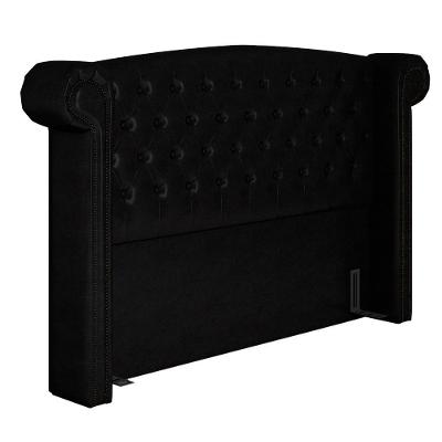 Cabeceira Cama Box Queen 160cm Provença P02 Sintético Preto - Mpozenato