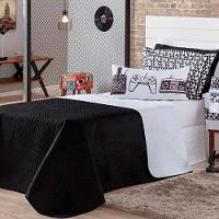 Cobre Leito Game Retrô Dupla Face com Almofada Solteiro 4pçs - 1