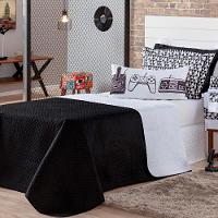 Cobre Leito Game Retrô Dupla Face com Almofada Solteiro 4pçs - 2