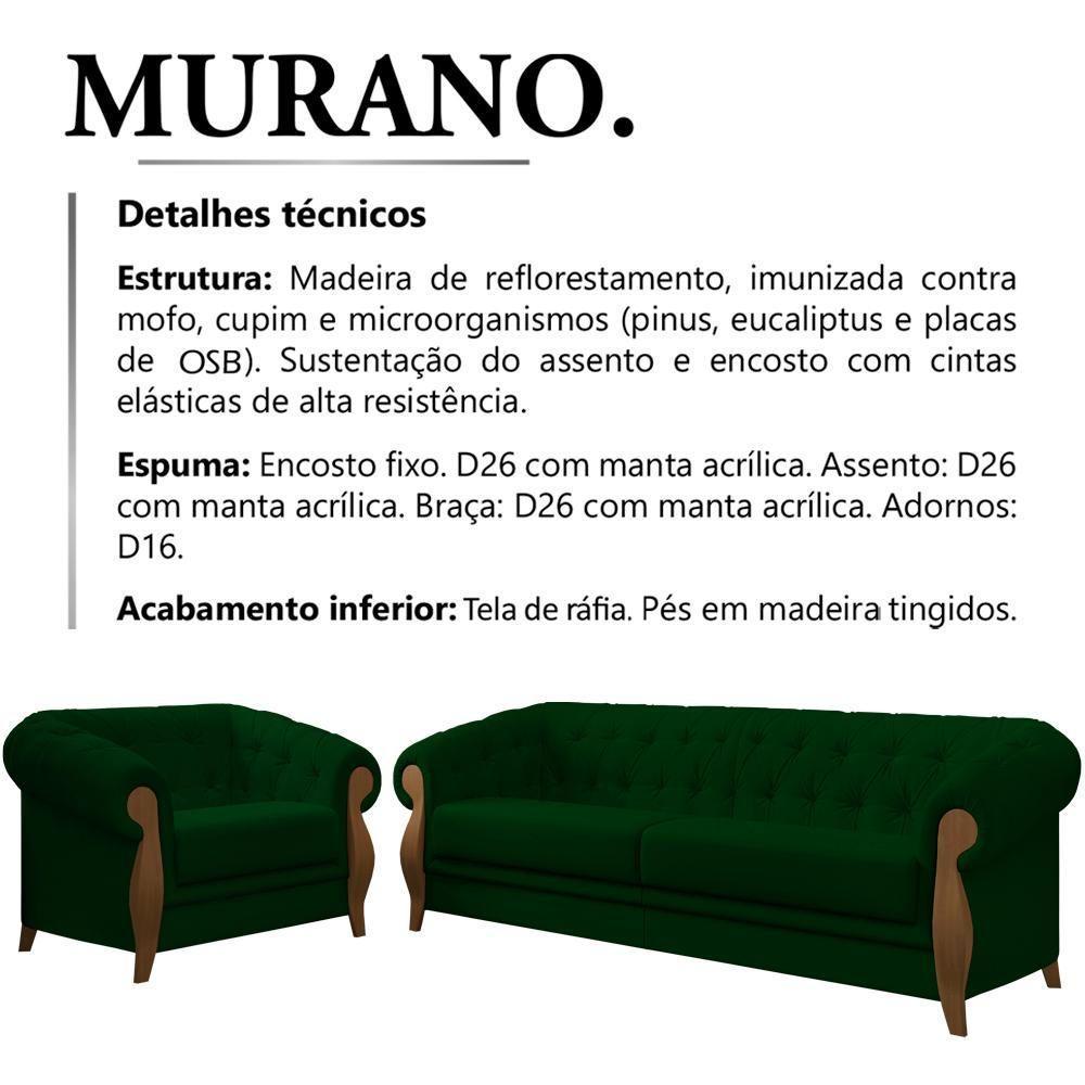 Kit Sofa E Poltrona Decorativa Murano Veludo Sl 947 Moll Sl 947 - 5