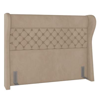 Cabeceira Cama Box Casal King 195cm Trinidad P02 Veludo Bege - Mpozenato