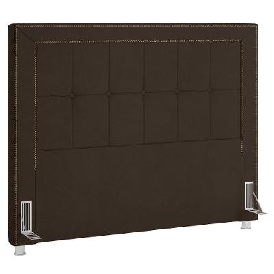 Cabeceira Cama Casal King 195cm Paolla P02 Veludo Marrom - Mpozenato