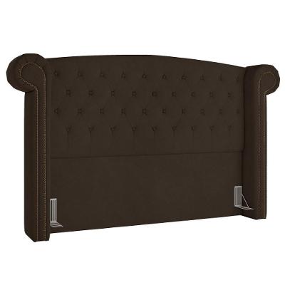 Cabeceira Casal King 195Cm Provença P02 Veludo Marrom